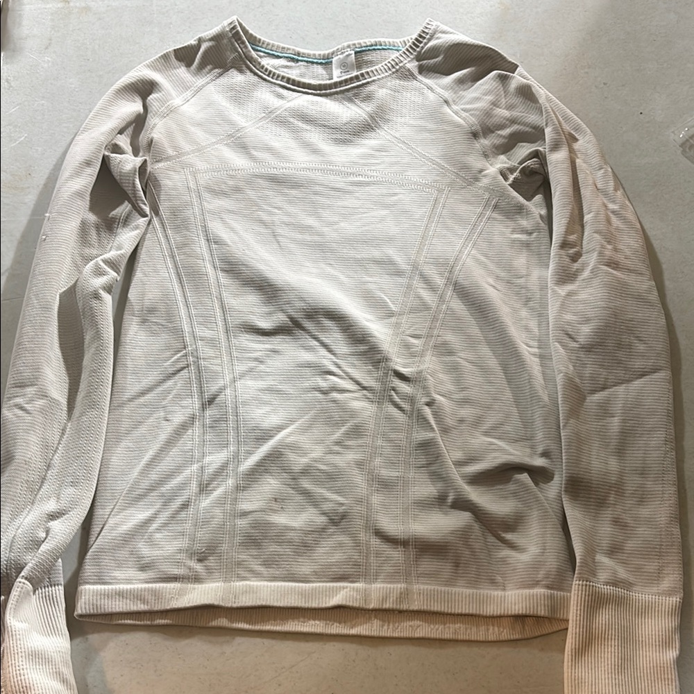 Ivivva Cream Textured Long Sleeve Top